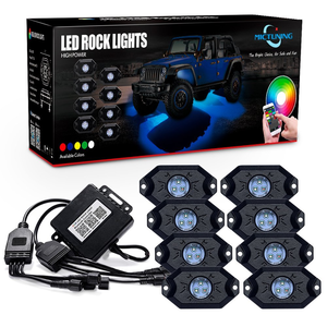 Jeep LED Rock Lights 8 Pods With Bluetooth Controller With Music Mode Multicolor