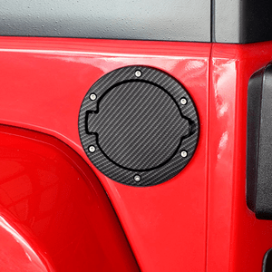 Carbon Fiber Black Powder Coated Steel Gas Fuel Tank Gas Cap Cover for Jeep Wrangler
