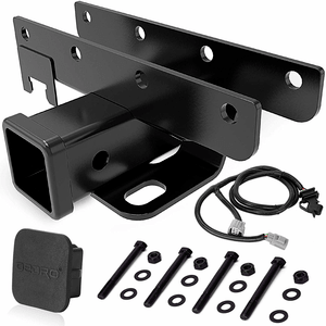 2007-2018 Jeep Wrangler JK 2-Inch Rear Bumper Jeep Tow Trailer Hitch Receiver Kit With Wiring